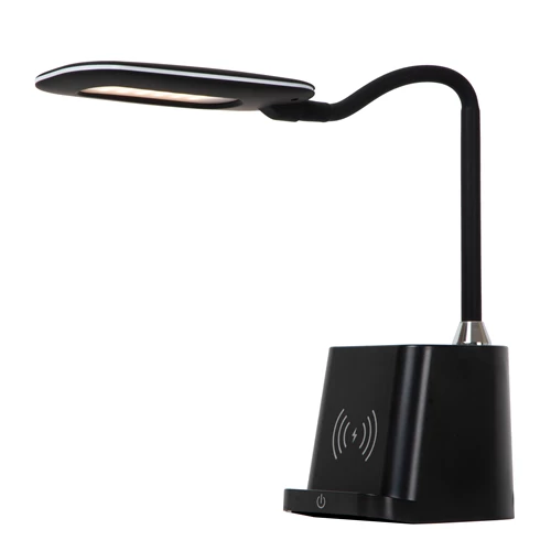Lucide PENNY - Lampe de bureau - LED Dim. - 1x4,7W 3000K - Avec chargeur sans fil - Noir - détail 3